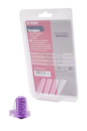 Фиолетовое стимулирующее кольцо с вибрацией на язык X-TOY Tongus XT10351-12