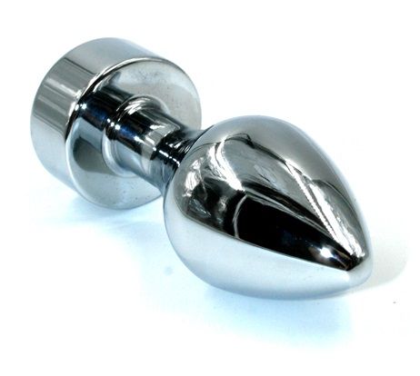 Серебристая анальная пробка с объёмным изумрудным кристаллом Kanikule AP-AL003-SNG (10 см)