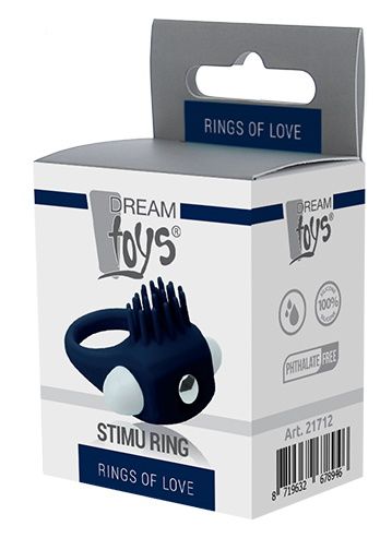 Синее эрекционное виброкольцо Dream Toys STIMU RING 21712