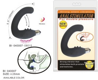 Чёрный вибростимулятор простаты Baile BI-040007-0801S