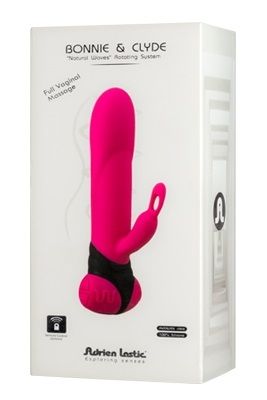 Розовый массажёр с клиторальным стимулятором Adrien Lastic BONNIE CLYDE 10753 (22,6 см)