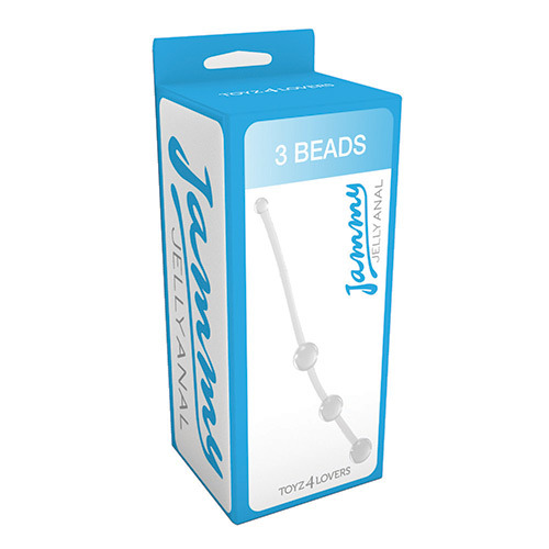 Прозрачная анальная цепочка Toyz4lovers JAMMY JELLY ANAL 3 BEADS CRYSTALL T4L-00700718 (15 см)