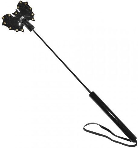 Стек с чёрным лаковым кожаным шлепком в виде летучей мыши Sitabella 3338-10 (60 см)
