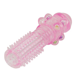 Рельефная розовая насадка с бусинами и шипами Baile BI-010045H-0101 (14 см)