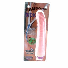 Вибратор с богатым рельефом розового цвета Baile Rambone Dick BW-001004