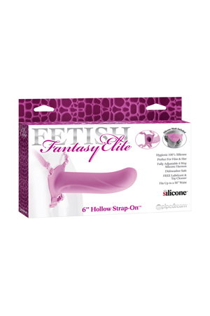 Полый универсальный страпон розового цвета Pipedream Hollow Strap-On PD4526-11