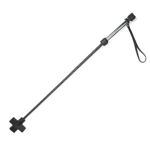 Чёрный стек с металлической рукоятью и крестообразным наконечником Sitabella 4032-1 (70 см)