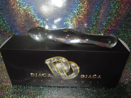 Двусторонний стеклянный фаллоимитатор с утолщением в центре Джага-Джага GD195