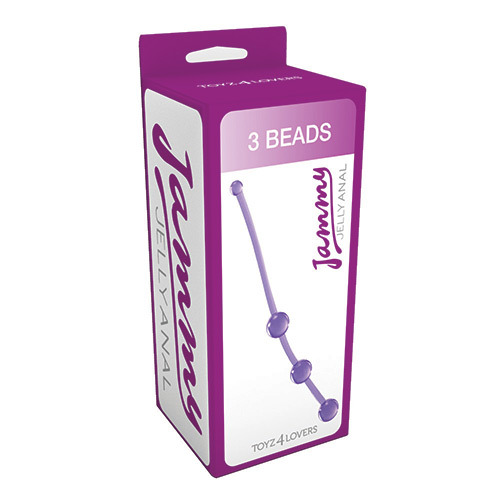 Фиолетовая анальная цепочка Toyz4lovers JAMMY JELLY ANAL 3 BEADS VIOLET T4L-00700719 (15 см)