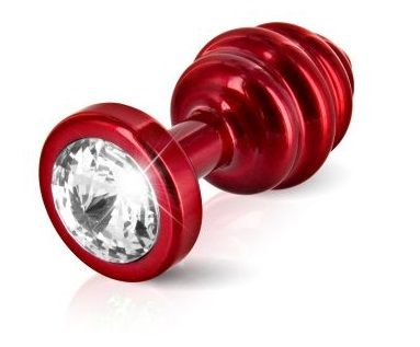 Красный анальный плаг с винтовым рельефом DIOGOL ANNI Ano red plated T2 8120010035 (7,5 см)