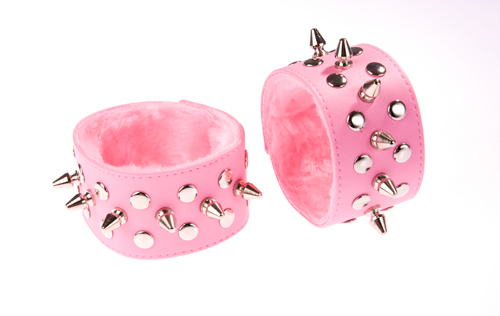 Розовые напульсники с шипами и заклепками Sitabella 5016-4