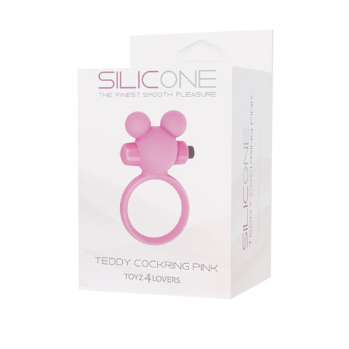 Розовое эрекционное виброкольцо Toyz4lovers TEDDY COCKRING SILICONE  T4L-00801785