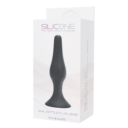 Большая анальная пробка из силикона в чёрном цвете Toyz4lovers ANAL BOTTLE PLUG SILICONE LARGE T4L-00700911 (12,5 см)