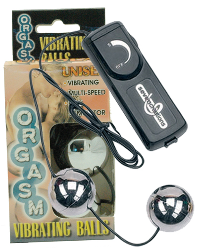 Серебристые вагинальные шарики с вибрацией Seven Creations ORGASM VIBRATING BALL 7214S-J BX GP