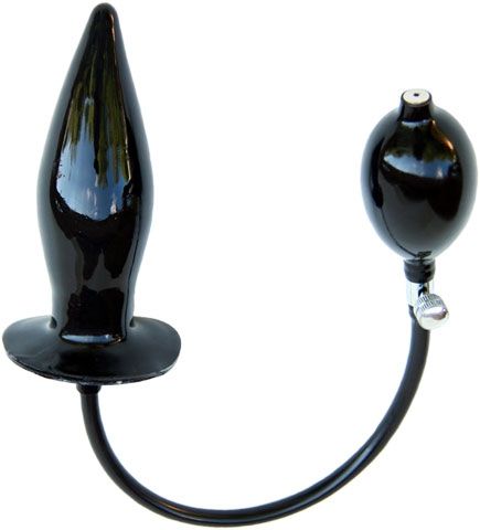 Чёрная надувная анальная пробка Mister B Inflatable Solid Butt Plug L MB701210 (13,5 см)