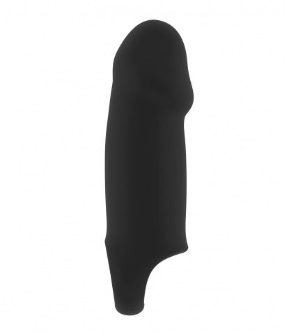 Чёрная насадка Shots Media BV Stretchy Thick Penis Extension No.37 SON037BLK