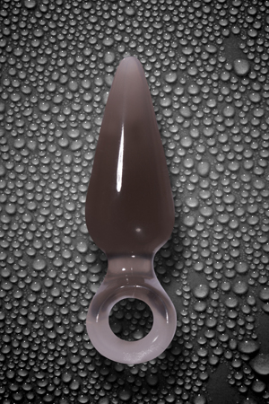 Большая чёрная анальная пробка с кольцом NS Novelties JOLIE NSN-0501-43