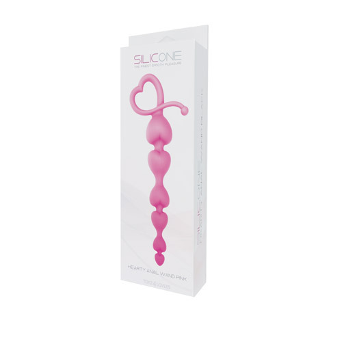 Розовая анальная цепочка с звеньями-сердечками Toyz4lovers HEARTY ANAL WAND SILICONE T4L-00700924 (18 см)