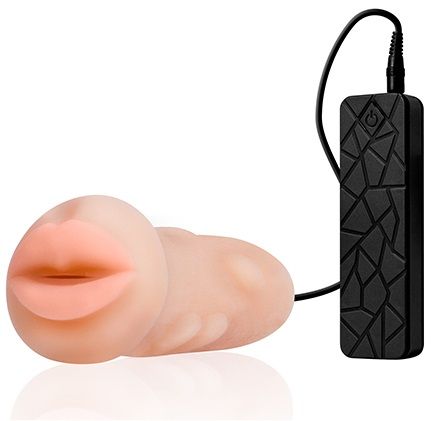 Мастурбатор-ротик телесного цвета с вибрацией Dream Toys REALSTUFF VIBRATING MASTURBATOR MOUTH 21211