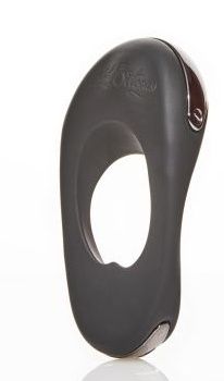 Чёрное эрекционное виброкольцо с двумя виброэлементами Hot Octopuss ATOM PLUS HO11