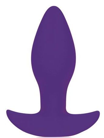 Фиолетовая коническая анальная вибровтулка с ограничителем Bior toys ST-40178-5 (8,5 см)