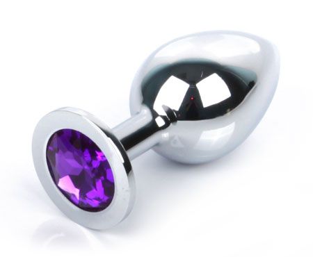 Анальная пробка с фиолетовым кристаллом Anal Jewelry Plug BUTT PLUG Large SL-04 (9,5 см)