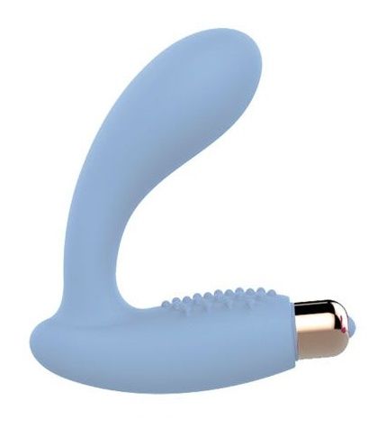 Голубой овальный гладкий вибростимулятор простаты Bior toys ST-40140-12