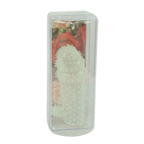 Эластичная прозрачная насадка с клиторальным стимулятором Baile BI-010045X-0702 (12,5 см)