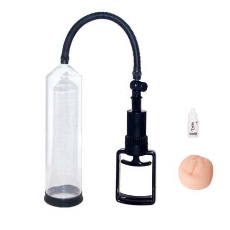 Прозрачная поршневая мужская помпа с насадкой Baile BM-010067A