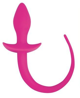 Розовая анальная втулка с хвостиком Bior toys ST-40176-16
