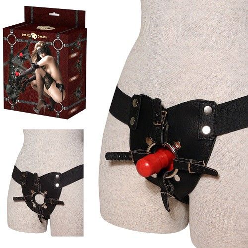 Чёрные трусики с кольцом и плугом для крепления насадок Сумерки богов 953-02 BX DD