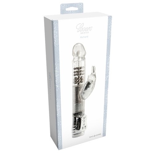 Прозрачный вибратор с клиторальным зайчиком Toyz4lovers RABBIT LOVERS BREED RICHARD T4L-00903002 (28 см)