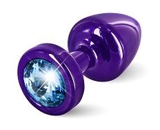 Фиолетовая пробка с голубым кристаллом DIOGOL ANNI round Purple T1 Blue 9020060080 (6 см)