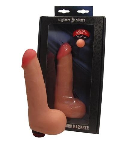 Реалистичный вибромассажёр телесного цвета с мошонкой LOVETOY (А-Полимер) 803505 (21,5 см)