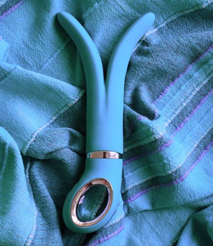 Голубой анатомический вибромассажёр Fun Toys Gvibe 2 FT10097 (18 см)