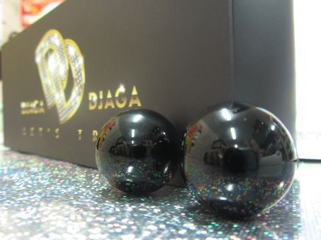 Чёрные вагинальные шарики из стекла Джага-Джага GD215