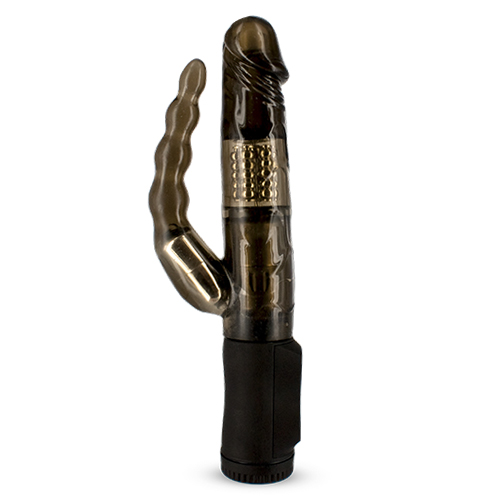 Дымчатый вибратор с анальным хвостом Toyz4lovers DOUBLE VIBE BLACK ROGER T4L-00902606 (21 см)