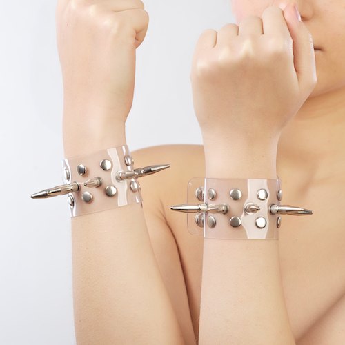 Прозрачные напульсники с шипами и заклепками Sitabella 5058-0