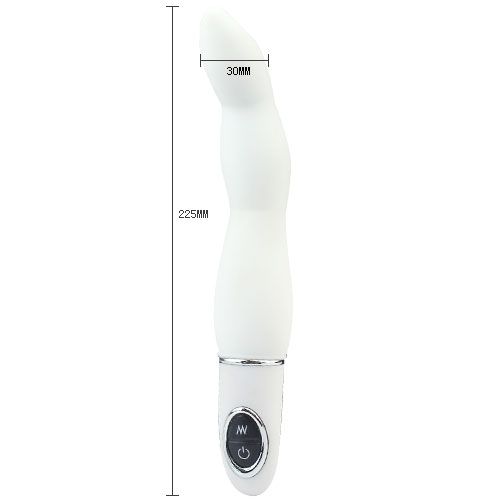 Водонепроницаемый вибромассажёр белого цвета для массажа точки G Baile BW-056002-0702 (22,5 см)