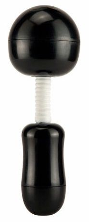 Чёрный вибромассажёр с шарообразной гнущейся головкой Seven Creations Bomb Pop 13-98BLK-BCD (29 см)