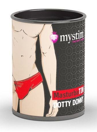 Компактный мастурбатор белого цвета MyStim MasturbaTIN Dotty Donny 46296