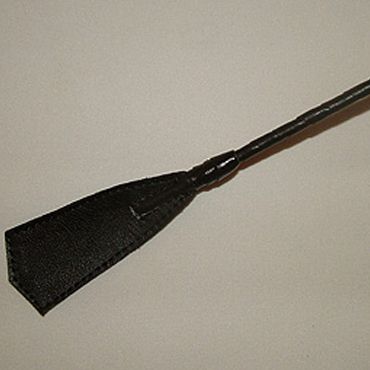 Чёрный плетёный длинный стек с наконечником-хлопушкой Подиум Р191 (85 см)