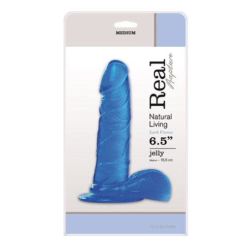 Синий фаллоимитатор Toyz4lovers JELLY DILDO REAL RAPTURE BLUE 6,5 T4L-00700731 (16,5 см)