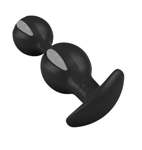 Чёрно-серые анальные шарики Fun Factory B Balls Duo 39008 (12,5 см)