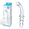 Прозрачный ребристый двусторонний стимулятор Glas Ribbed G-Spot GLAS-152