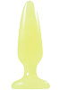 Жёлтая анальная пробка, светящаяся в темноте NS Novelties Firefly Pleasure Plug Small NSN-0475-28 (10,1 см)
