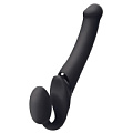 Чёрный безремневой вибрострапон Strap-on-me Silicone Bendable Strap-On M 6013953