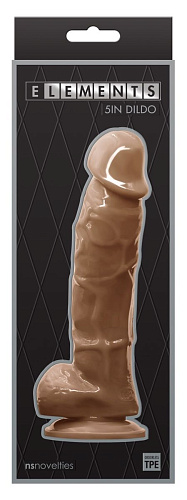 Кофейный фаллоимитатор с мошонкой на присоске NS Novelties 5 Inch Dildo NSN-0925-02 (17,5 см)