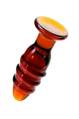 Бордовая стеклянная пробочка со спиралевидным рельефом Sexus 912054 (11 см)