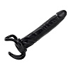 Чёрная насадка-фаллос для двойного проникновения Toyz4lovers INFLATABLE DILDO SLIM DONG T4L-00700323